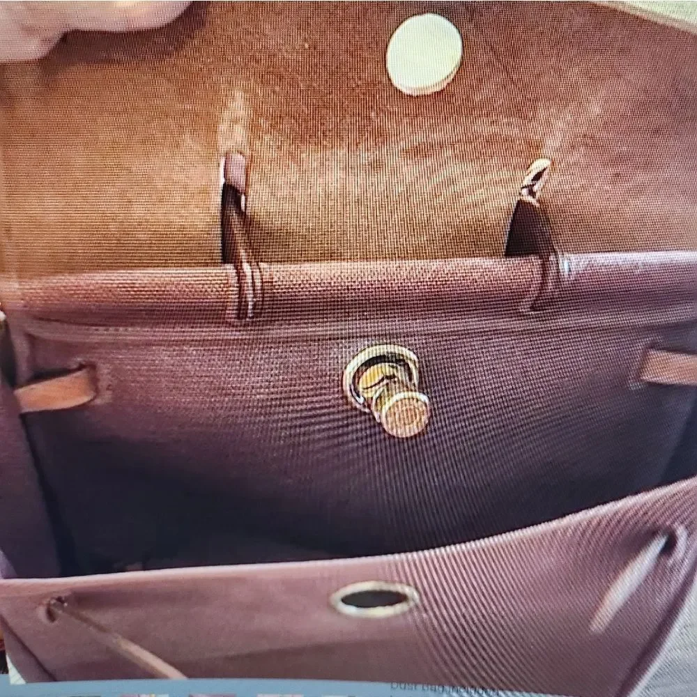 Hermes Herbag Backpack 2 Bags In 1 Brown Canvas And Leather Backpack/Handbag